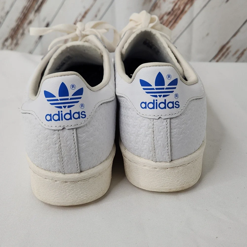 Adidas Superstar‎ 82 Debossed Geometric White Sneakers Shoes
